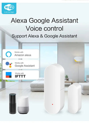 WiFi Smart Door Sensor with App Alerts & Alexa/Google Home Support