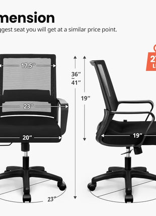 Ergonomic Mesh Office Chair with Adjustable Height and Lumbar Support