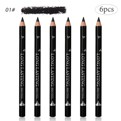 Waterproof Eyebrow Pencil Set (6/12 Pcs) - Long-Lasting Natural Black, Brown, Dark Brown Makeup Pens for Women