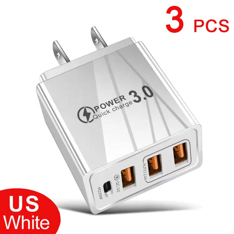 48W USB-C PD Fast Charger with QC 3.0 for iPhone, Samsung, Huawei