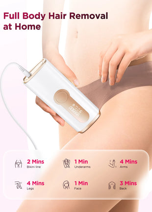 IPL Laser Hair Removal Device for Men & Women - Painless Permanent Epilator
