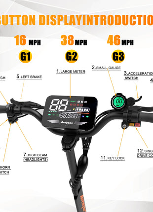 5600W Dual Motor Electric Scooter with 46MPH Top Speed & Seat