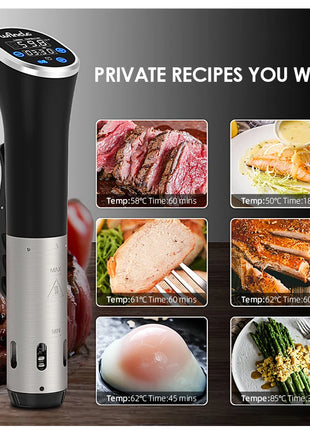 1100W Sous Vide Cooker with LCD Touch Display