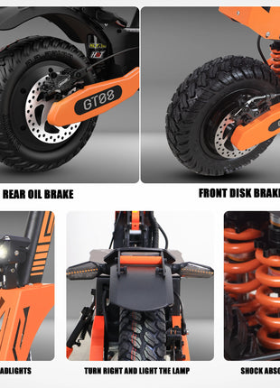 5600W Dual Motor Electric Scooter with 46MPH Top Speed & Seat
