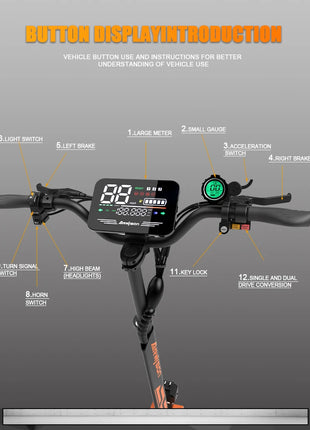 5600W Dual Motor Electric Scooter with 46MPH Top Speed & Seat