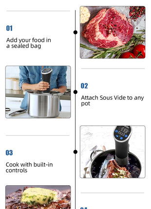 1100W Sous Vide Cooker with LCD Touch Display