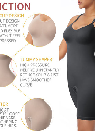 Women's Full Body Shapewear Bodysuit with Tummy Control - Slimming & Comfortable